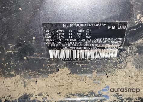 2019 Subaru Impreza 2.0I Premium z USA, uszkodzony, nr VIN 4S3GTAD64K3705220